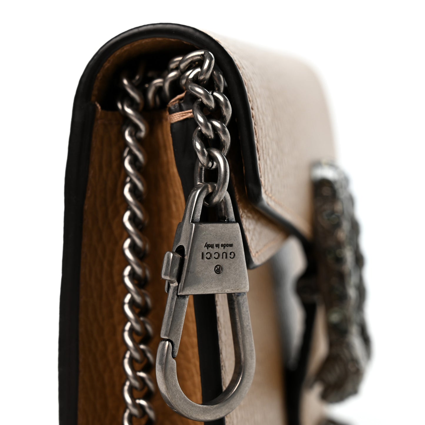 Dollar Calfskin Crystal Super Mini Dionysus Shoulder Bag Natural Tan Black Diamond