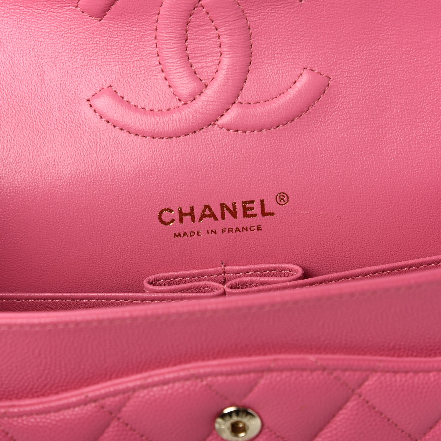 Chanel Caviar Quilted Medium Double Flap Pink 8 of 10