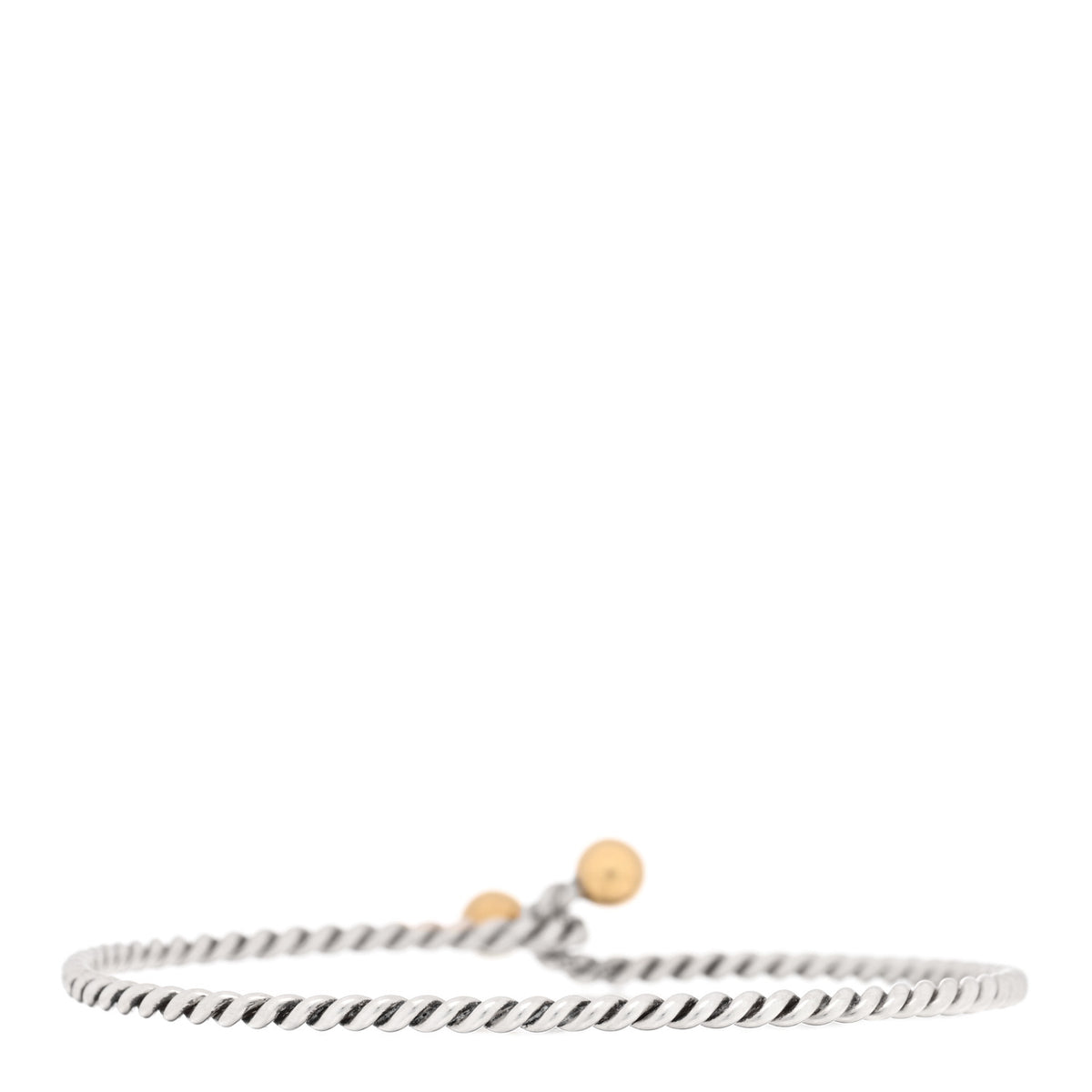 Tiffany Sterling Silver 18K Yellow Gold Hook Eye Bangle Bracelet 2 of 4