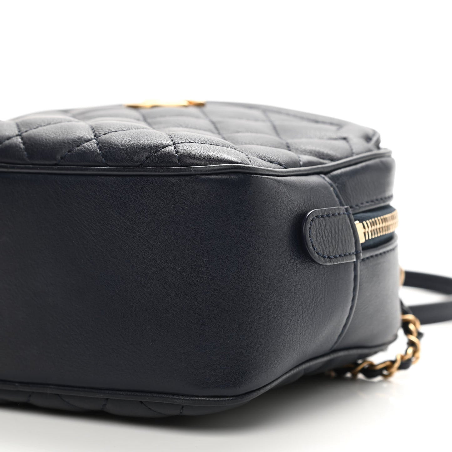 Calfskin Quilted CC Small Vanity Case Navy