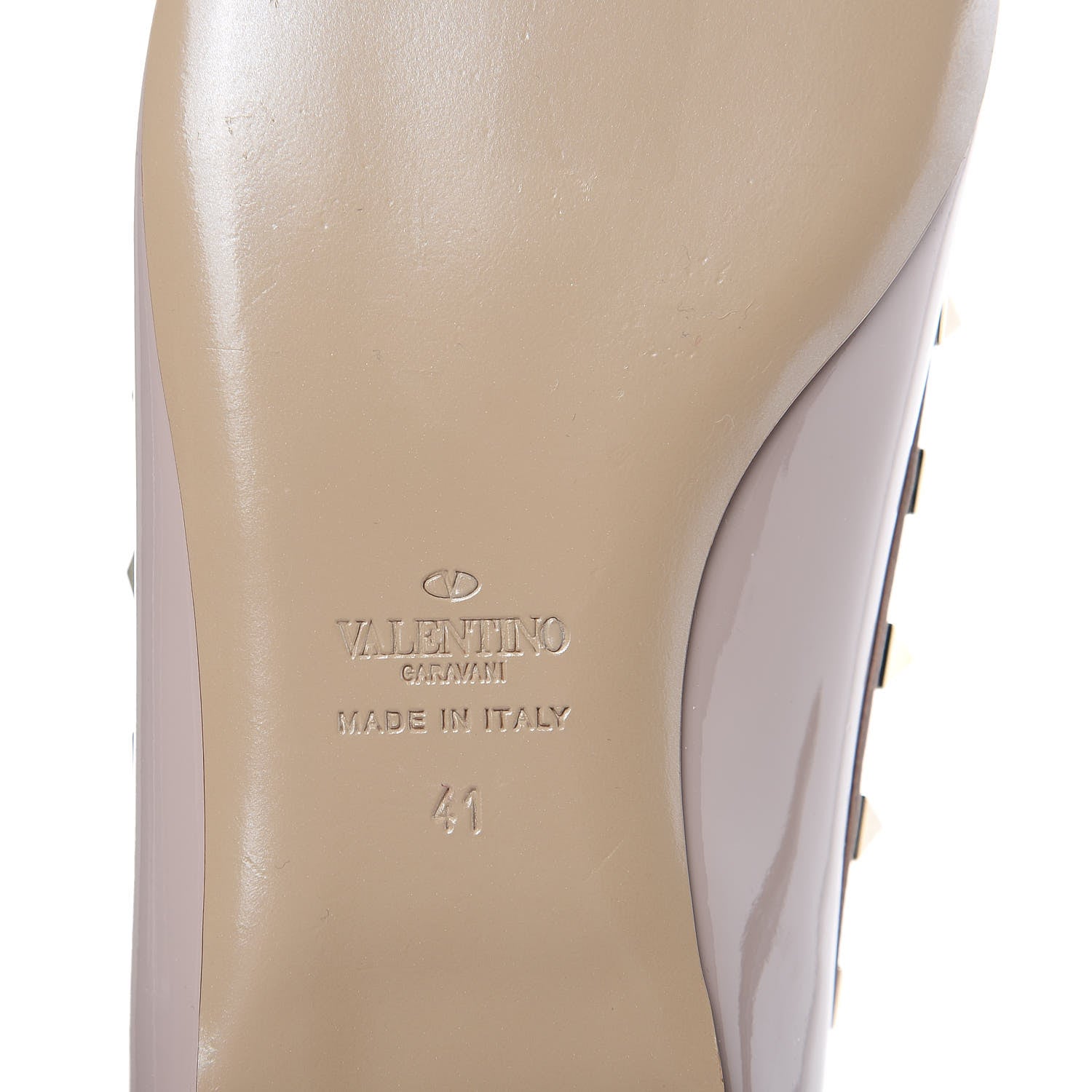 Valentino Garavani Patent Rockstud Ballerina Flats 41 Poudre 6 of 9