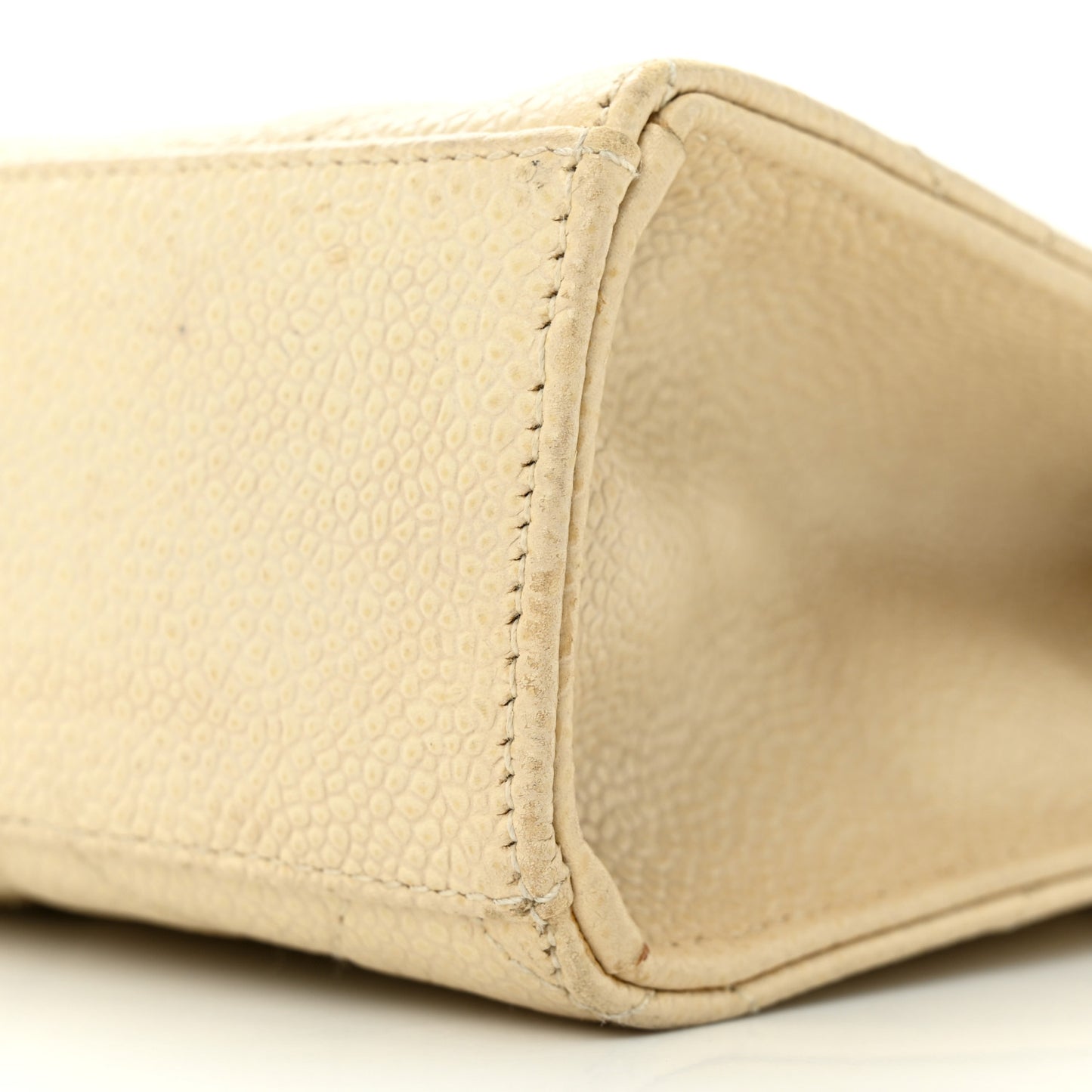 Caviar Quilted Envelope Flap Crossbody Light Beige