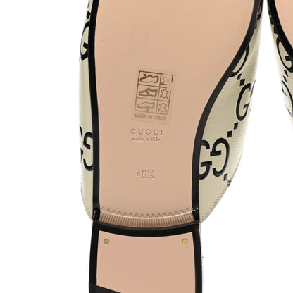 Gucci Azalea Calfskin GG Monogram Bi-Color Debossed Womens Princetown Slippers 40.5 Mystic White Black 6 of 9