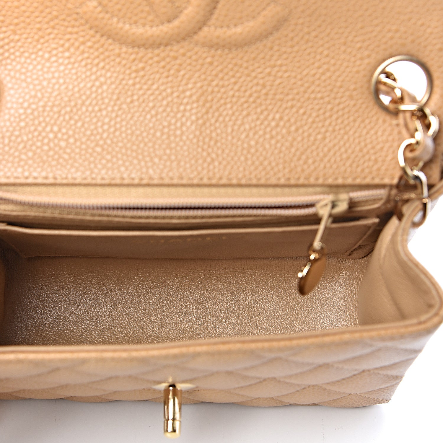 Chanel Caviar Quilted Mini Square Flap Beige 5 of 10