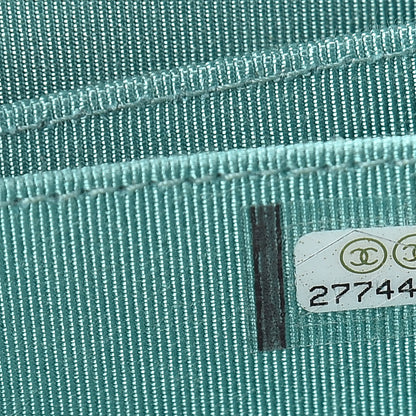 Chanel Caviar Flat Chevron Quilted Zip Coin Purse Green 7 of 8