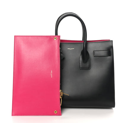 Saint Laurent Calfskin Small Sac De Jour Black Fuchsia 3 of 12