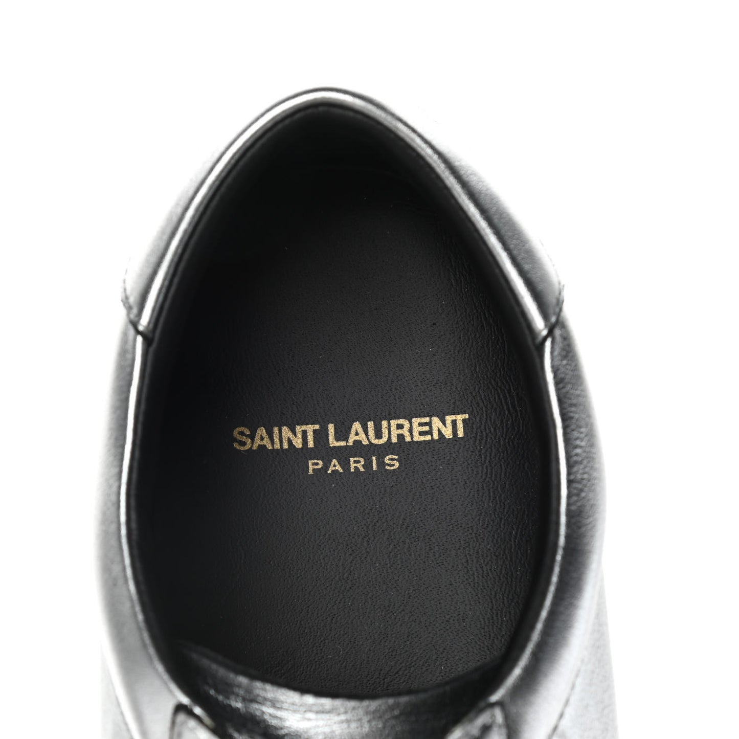 Metallic Calfskin Womens Court Classic Sneakers 39.5 Silver