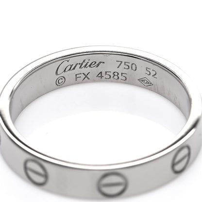 Cartier 18K White Gold 3.5mm LOVE Wedding Band Ring 52 6 8 of 8
