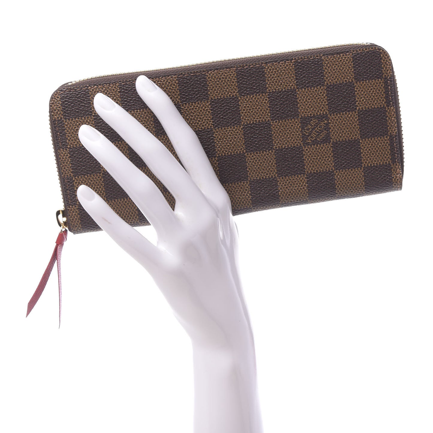 Damier Ebene Clemence Wallet Cherry