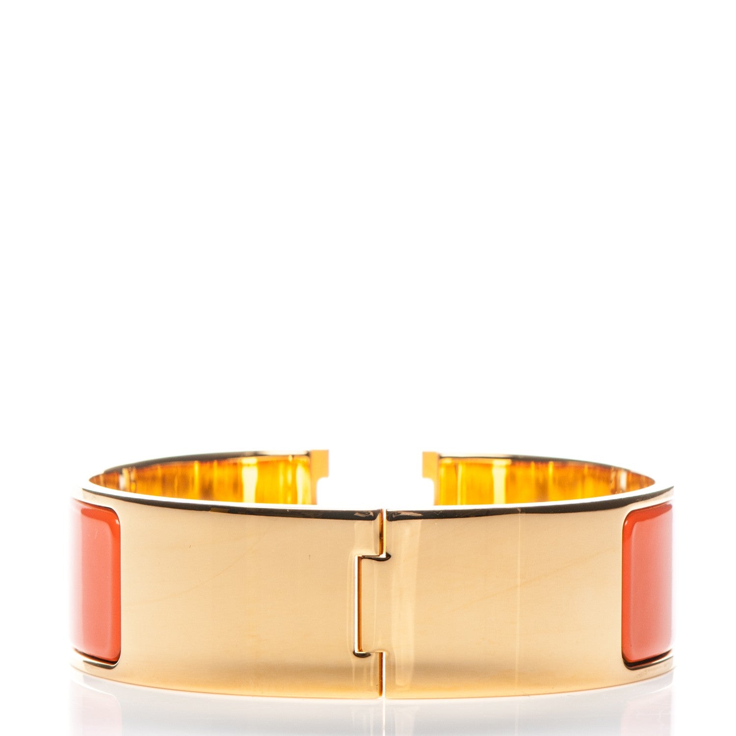 Hermes Enamel Wide Clic Clac H Bracelet GM Orange 3 of 5
