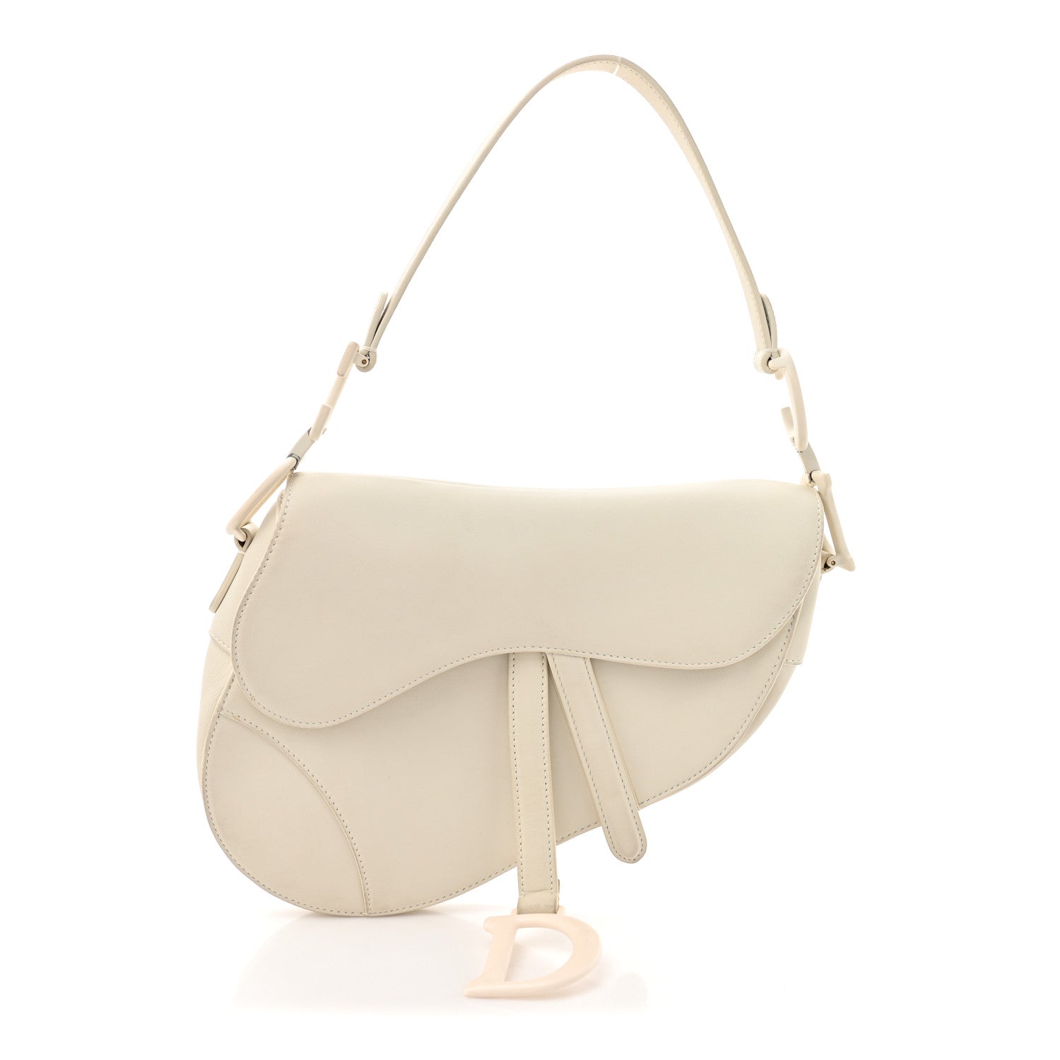 Christian Dior Ultra Matte Calfskin Saddle Bag Off White 1 of 14