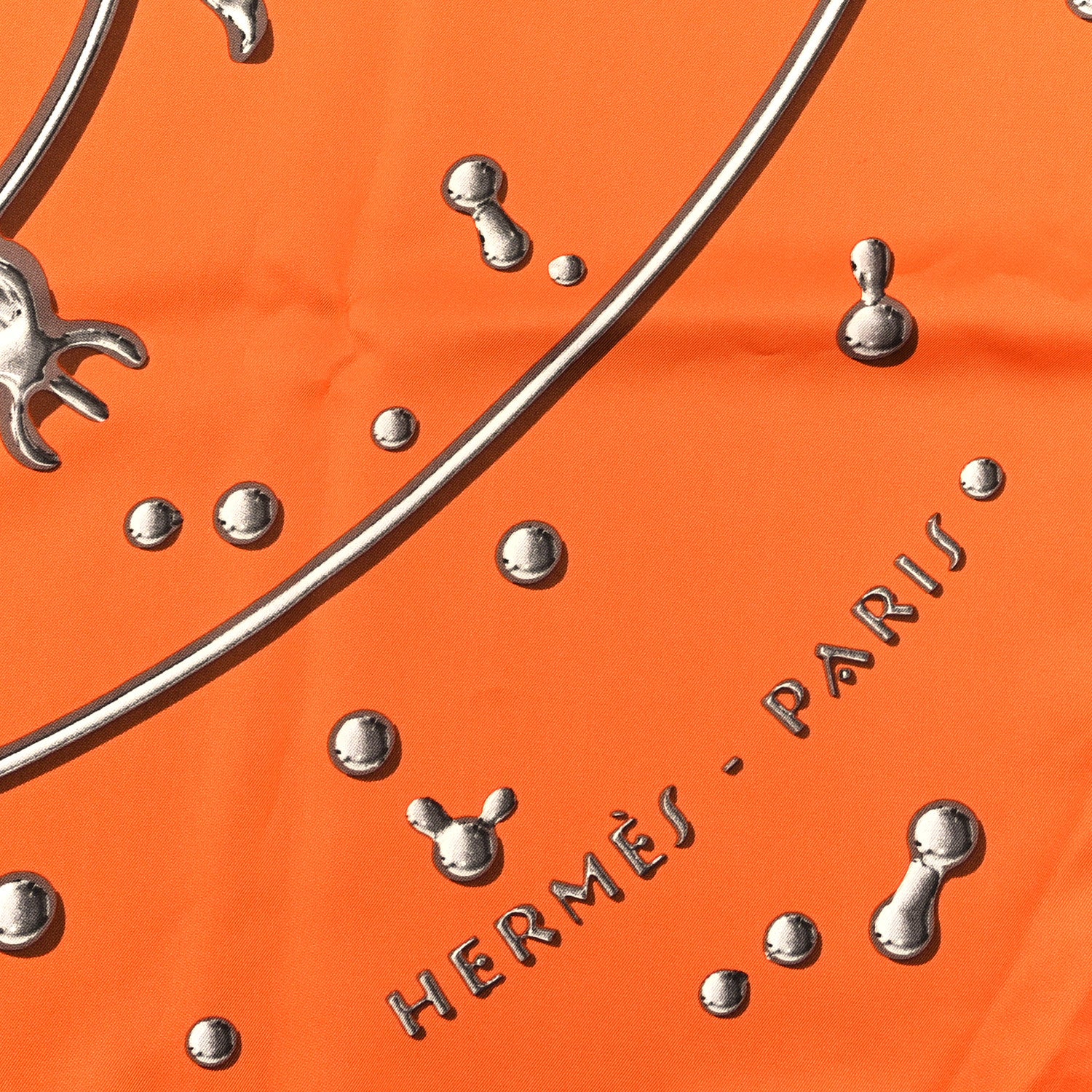 Hermes Silk Vif Argent Scarf 90 Orange 2 of 4