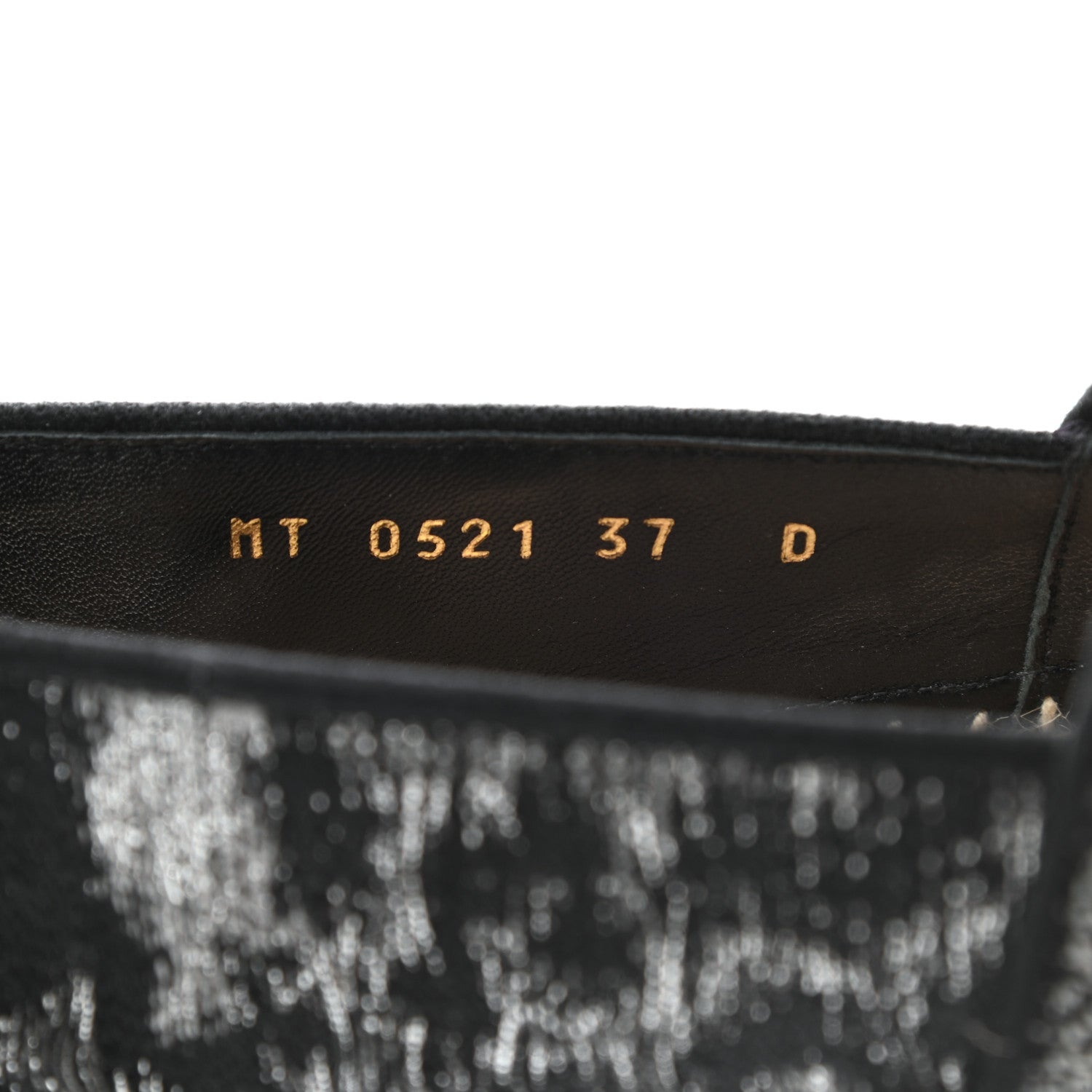 Christian Dior Lurex Embroidered Mizza Granville Espadrille 37 Metallic Grey Black 8 of 11