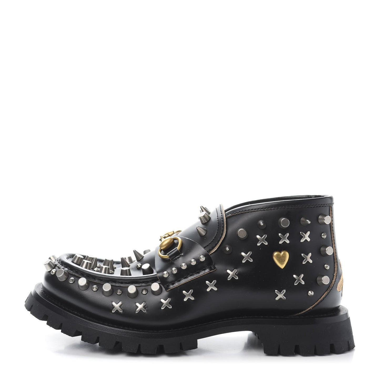 Cordovan Lux Studded Mens Harald Horsebit Ankle Boots 6 Black