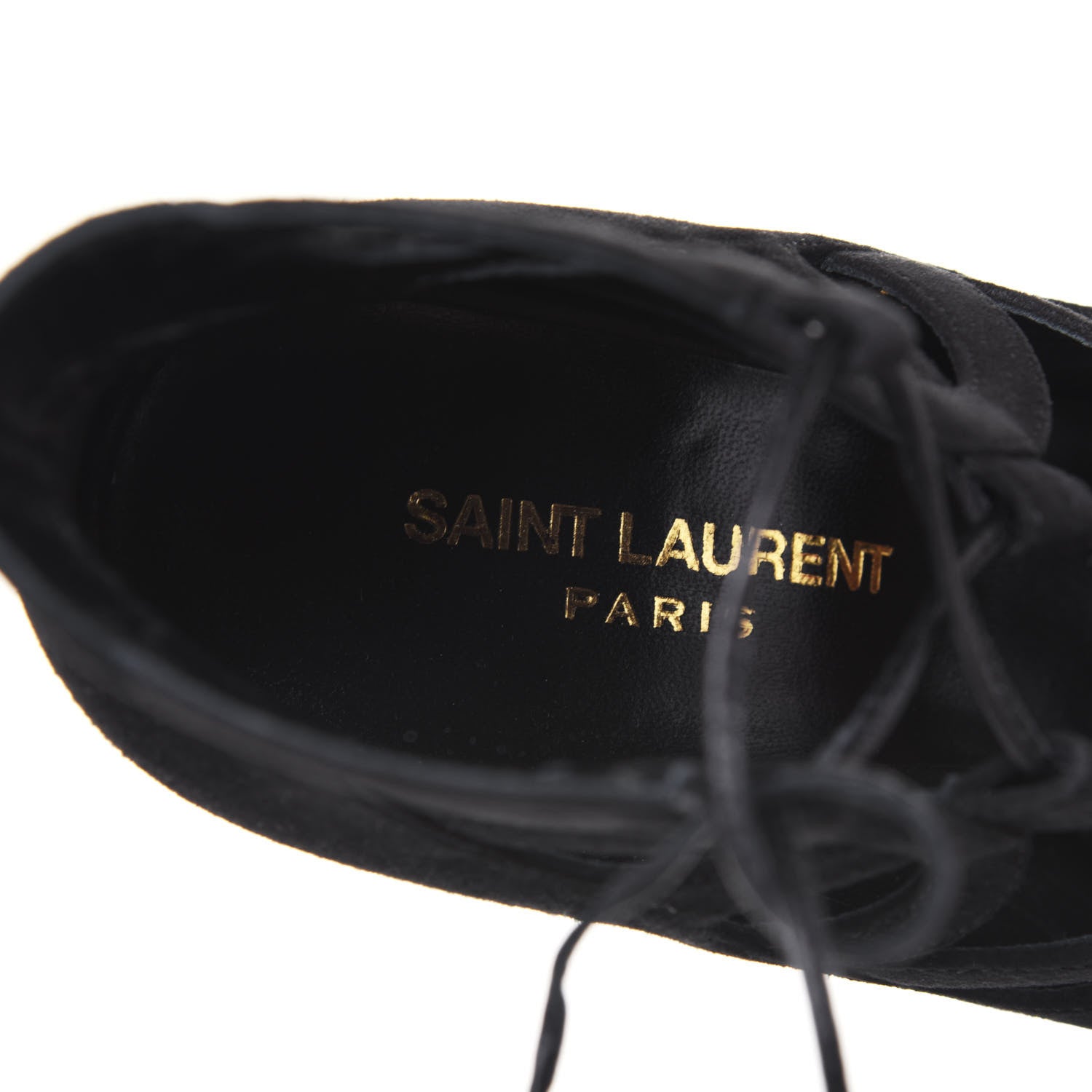 Saint Laurent Kid Scamosciato Tribute 105 Platform Sandals 37.5 Black 7 of 9