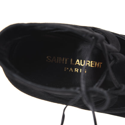 Saint Laurent Kid Scamosciato Tribute 105 Platform Sandals 37.5 Black 7 of 9