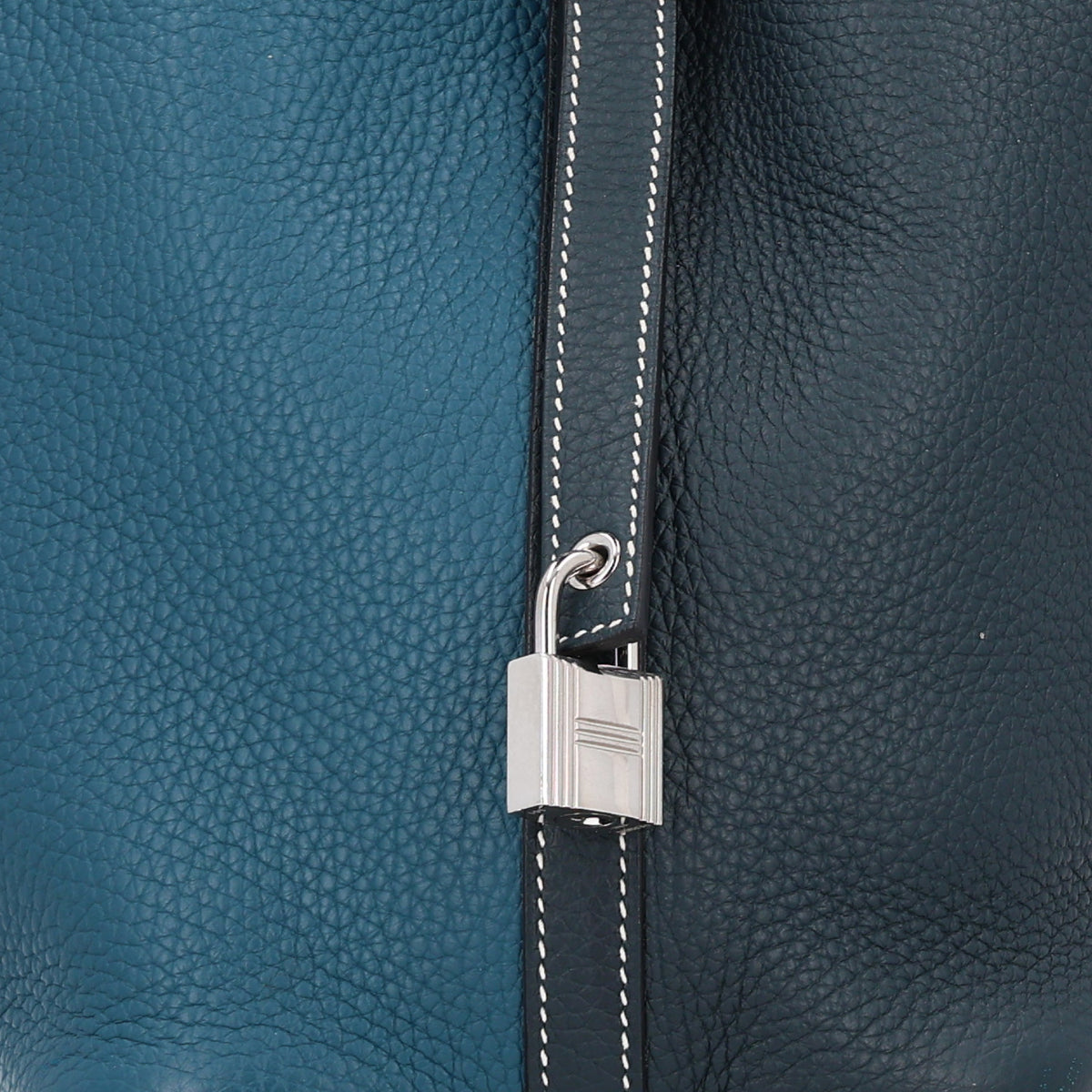Taurillon Clemence Casaque Picotin Lock 18 PM Vert Bosphore Deep Bleu