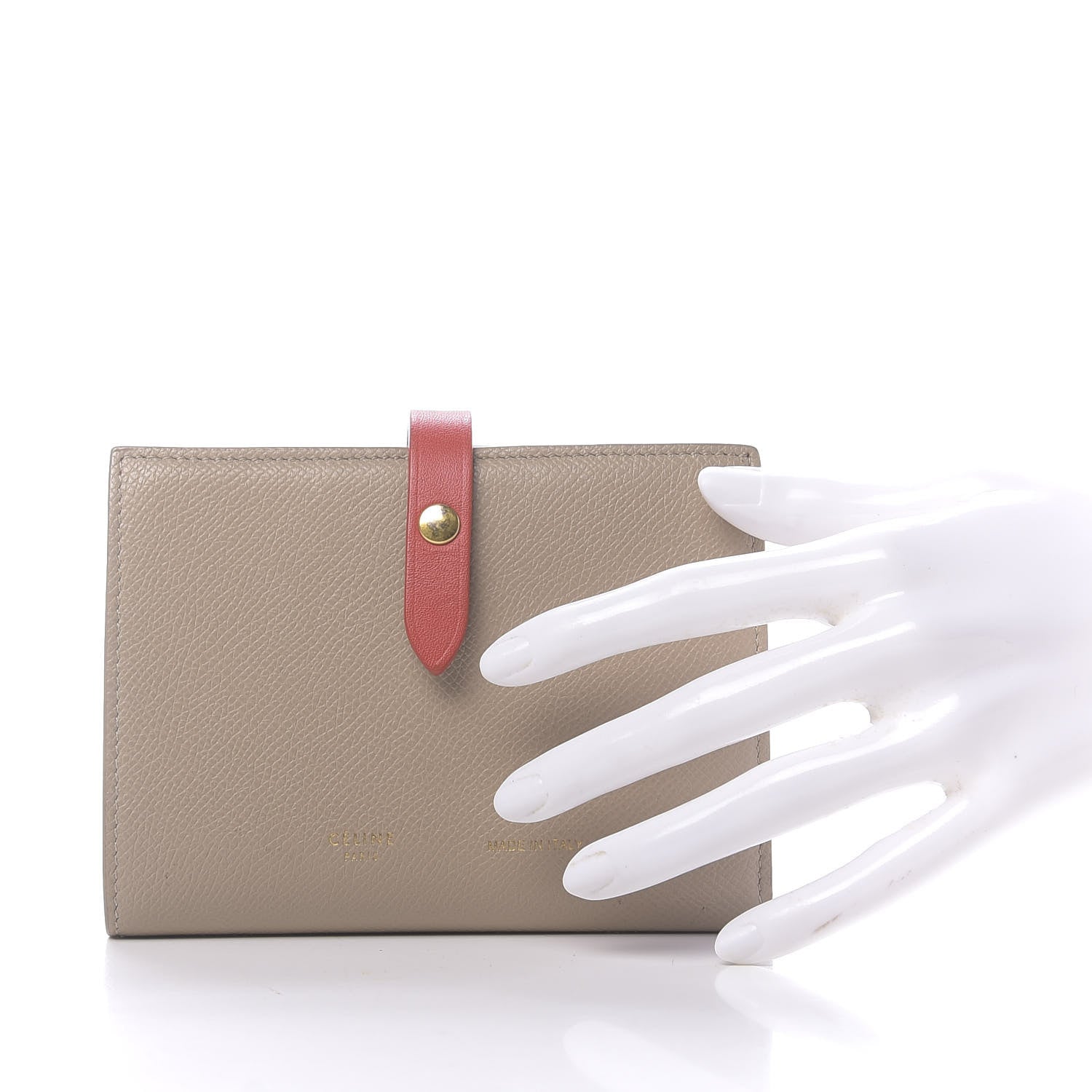 Celine Grained Calfskin Large Multifunction Strap Wallet Pop Red Chalk 2 of 11