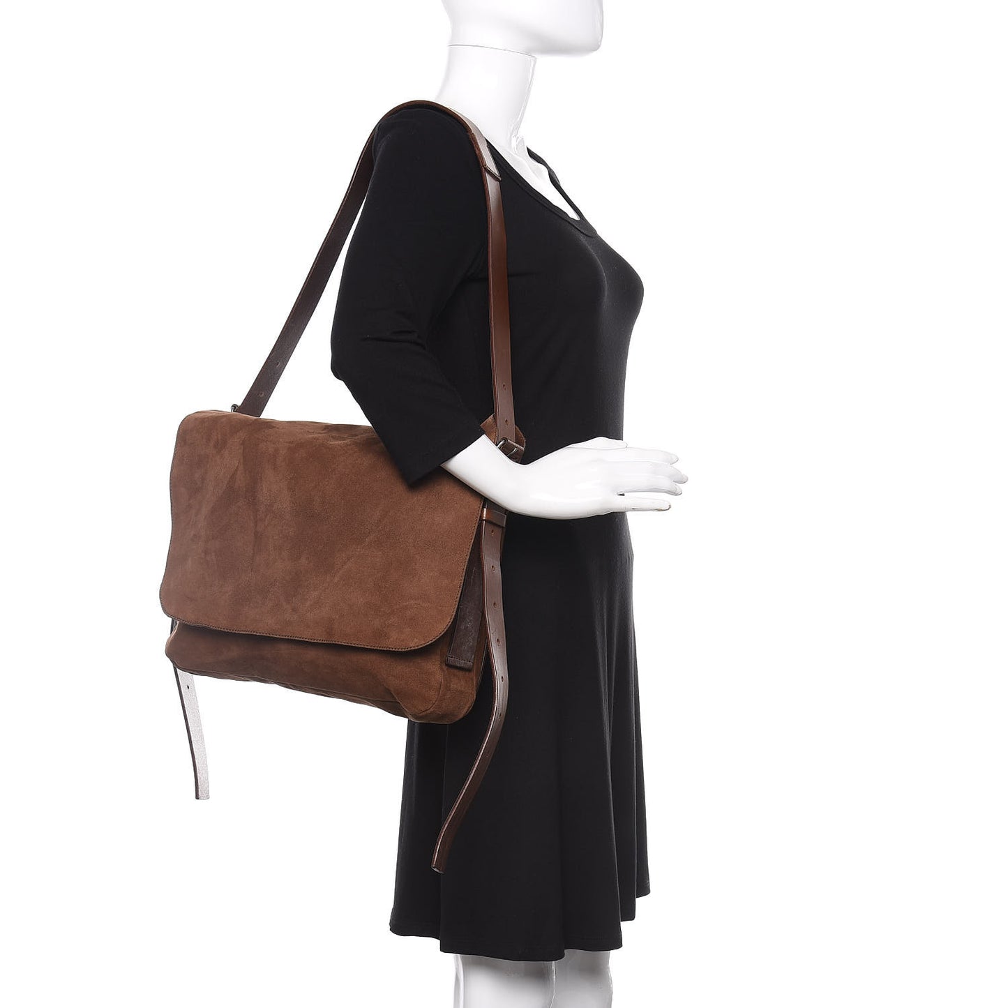 Baby Daim Suede Messenger Bag Brown