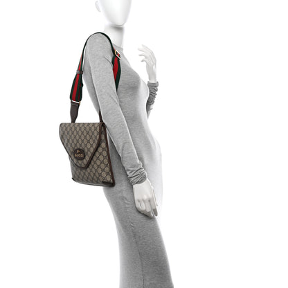 Gucci GG Supreme Monogram Web Medium Neo Vintage Flap Messenger Bag Beige New Acero 2 of 9