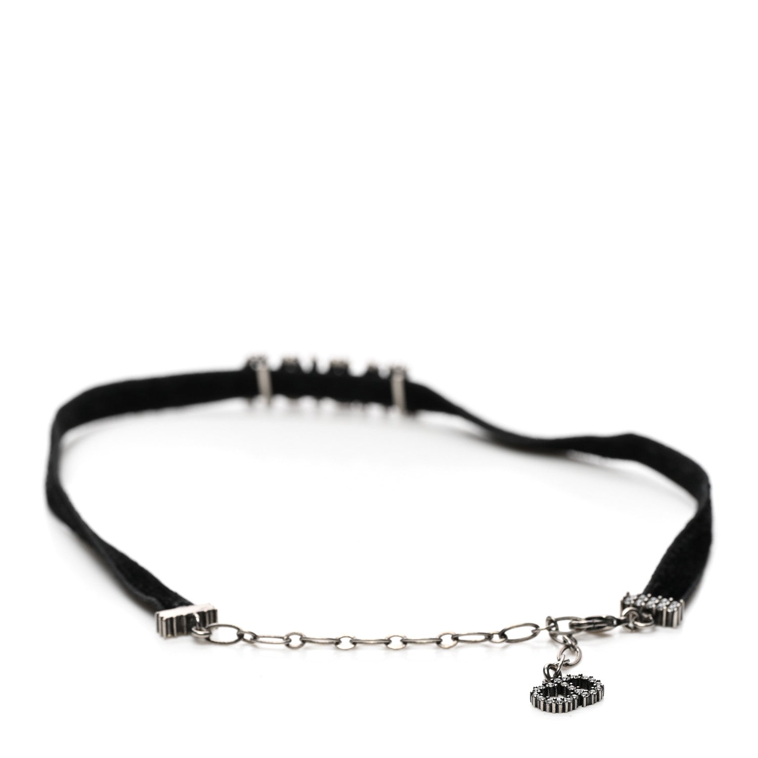 Christian Dior Velvet Crystal J’Adior Choker Necklace Black 3 of 5