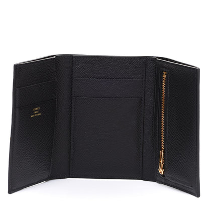 Hermes Epsom Tri-Fold Compact Bearn Wallet Black 5 of 9