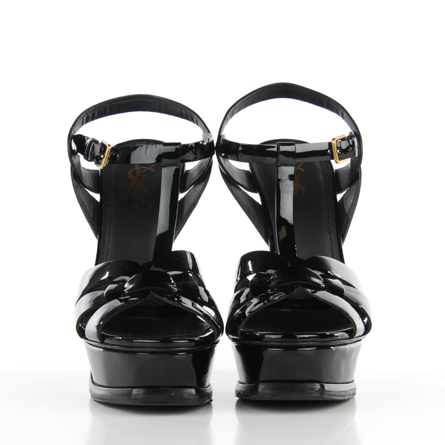 Saint Laurent Patent Tribute 105 Platform Sandals 37.5 Black 3 of 8