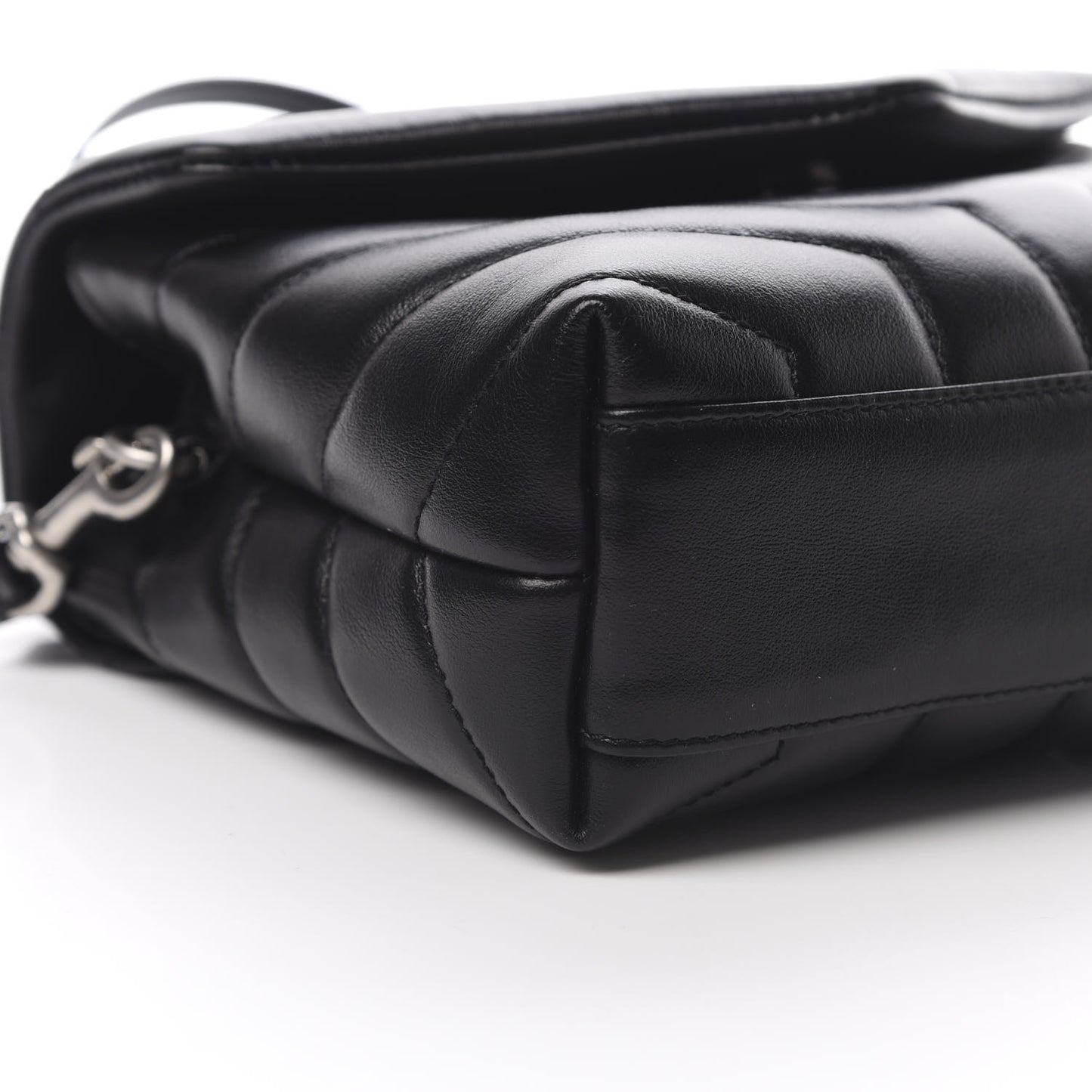Calfskin Y Quilted Monogram Toy Loulou Crossbody Bag Black