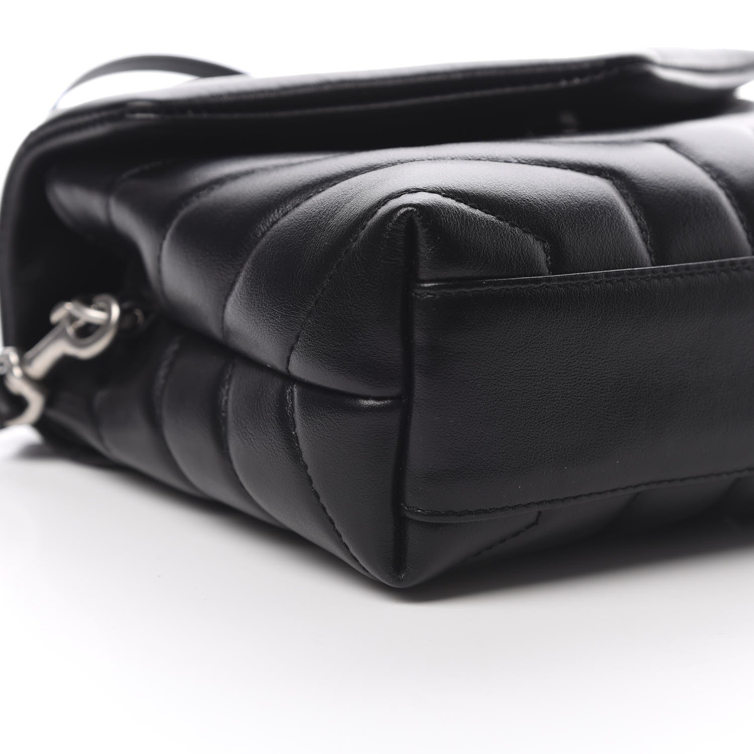 Saint Laurent Calfskin Y Quilted Monogram Toy Loulou Crossbody Bag Black 9 of 11