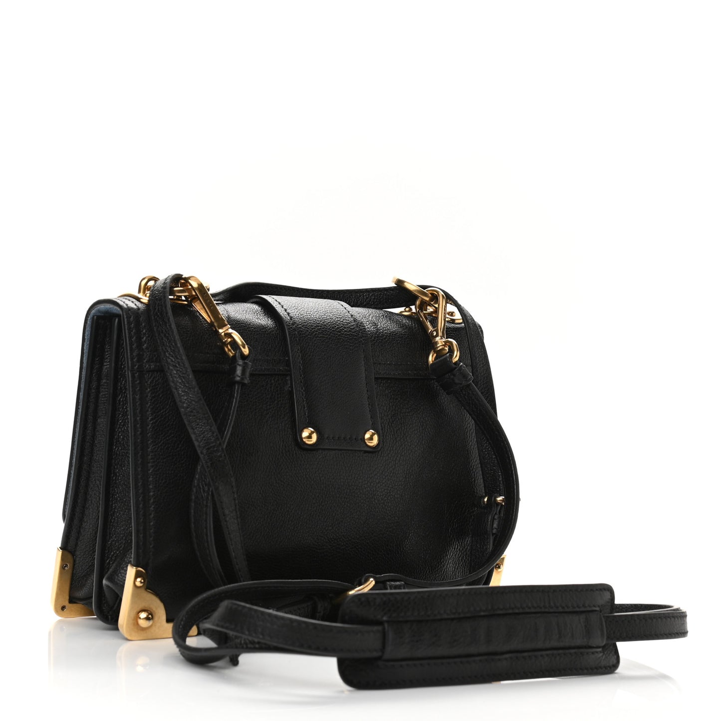 Glace Calf Large Soft Cahier Bag Black Astrale