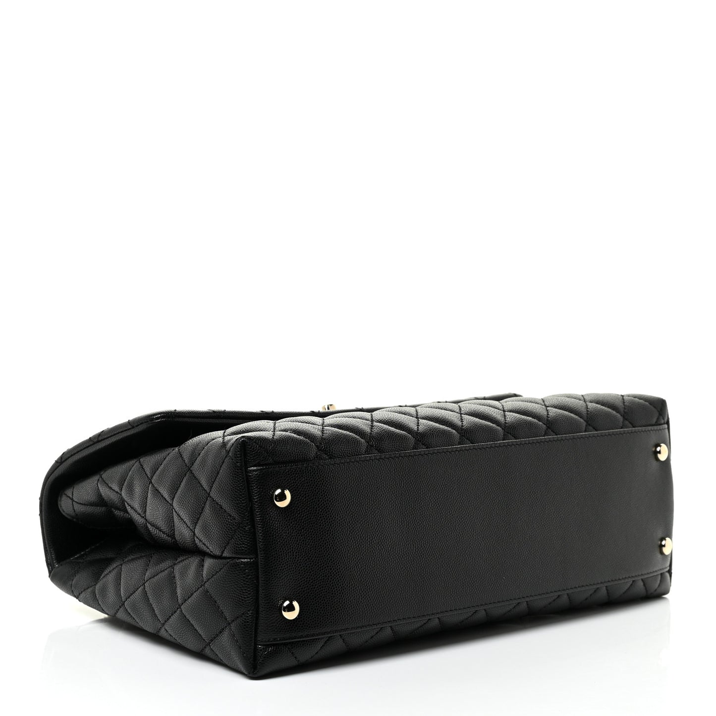 Caviar Quilted Medium Coco Handle Flap Black