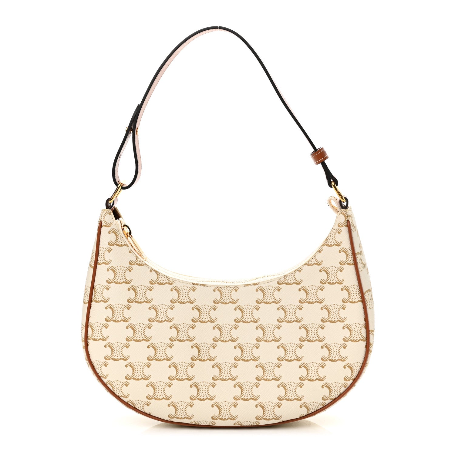 Celine Canvas Calfskin Ava Triomphe Shoulder Bag White 1 of 11