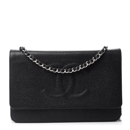 Chanel Caviar Timeless CC Wallet On Chain WOC Black 1 of 11