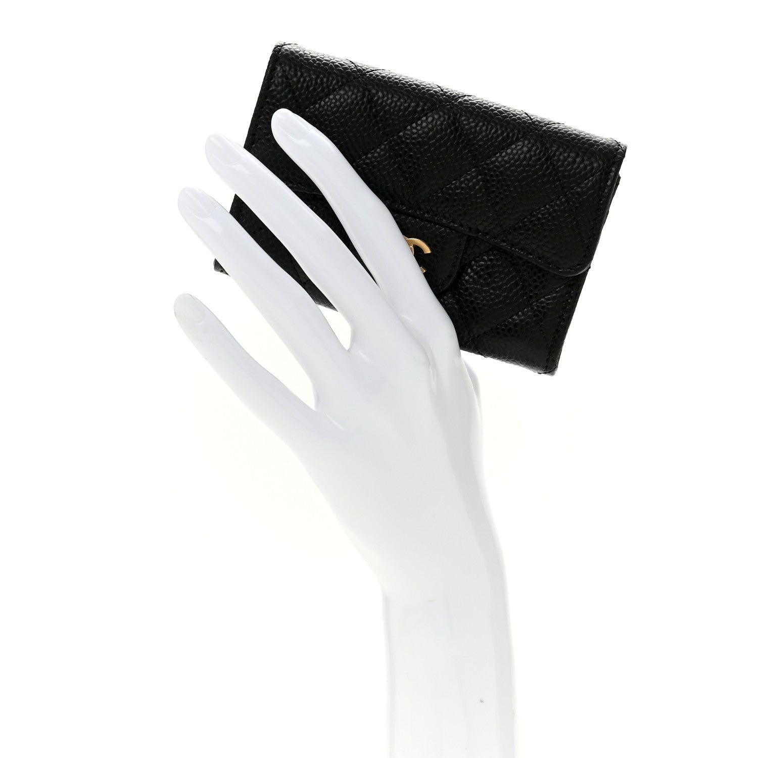 Chanel Caviar Quilted Flap Card Holder Wallet Black 2 of 9