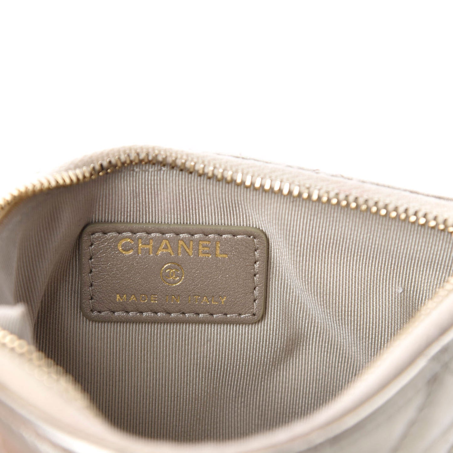 Metallic Aged Calfskin Quilted Small Reissue Cosmetic Case Gold