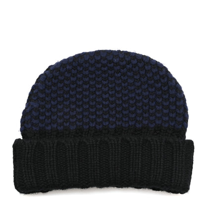 Chanel Cashmere CC Shooting Star Beanie Hat Navy Black 3 of 6