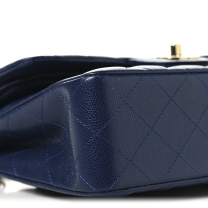 Chanel Caviar Quilted Small Double Flap Navy 9 of 10