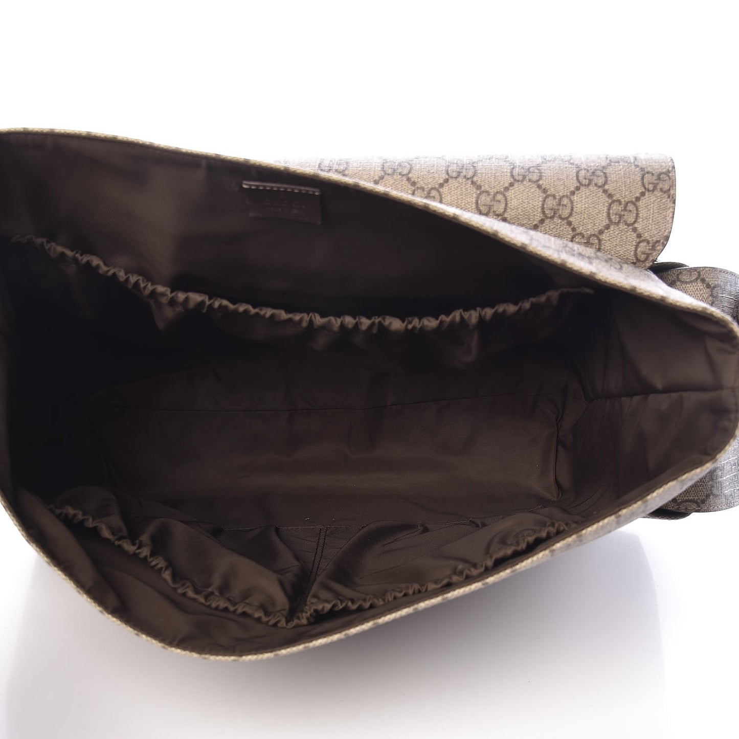 GG Plus Monogram Messenger Diaper Bag Dark Brown