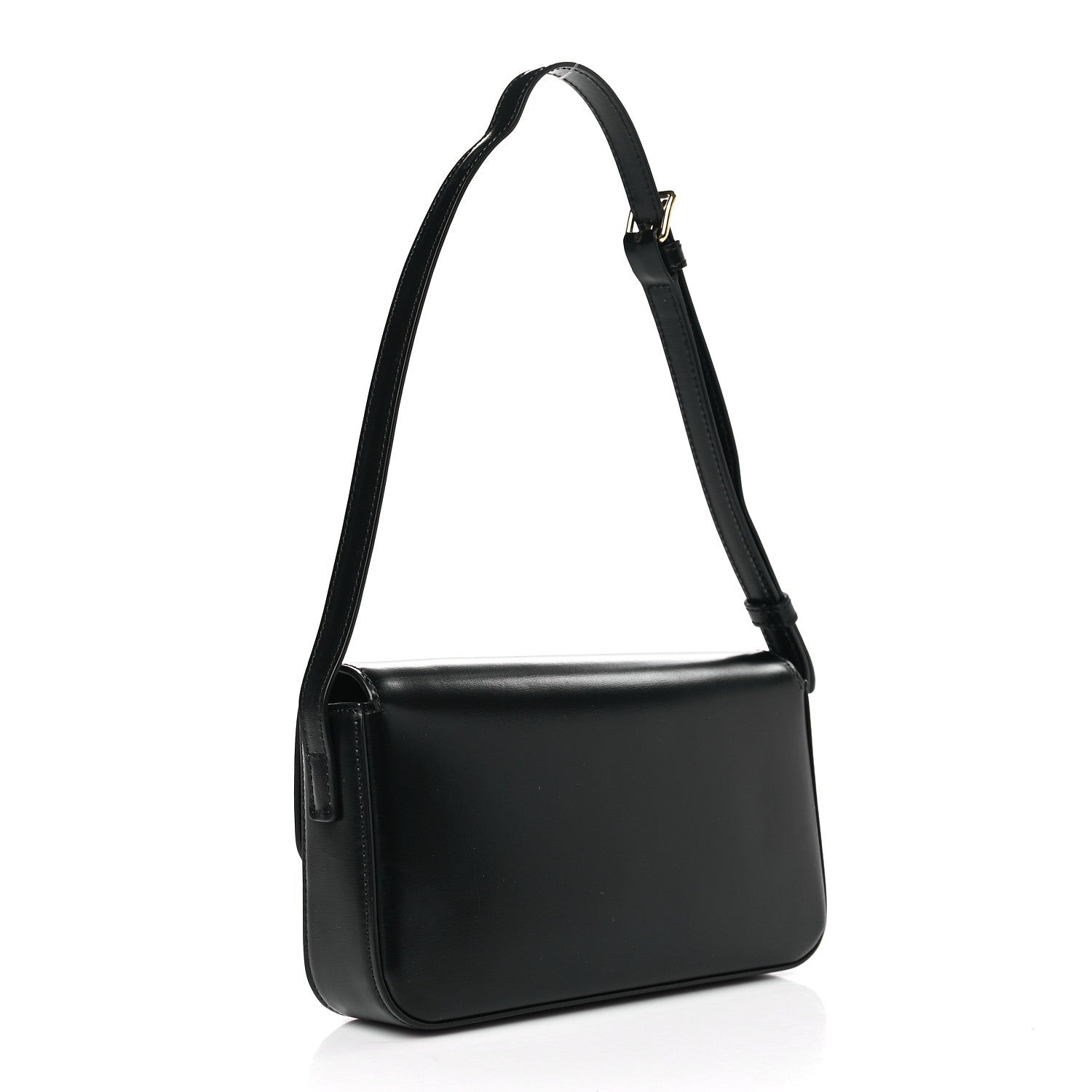 Celine Shiny Calfskin Triomphe Shoulder Bag Black 3 of 9