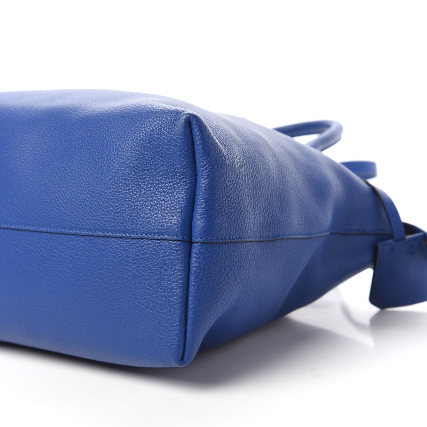 Vitello Daino Shopping Tote Azzurro