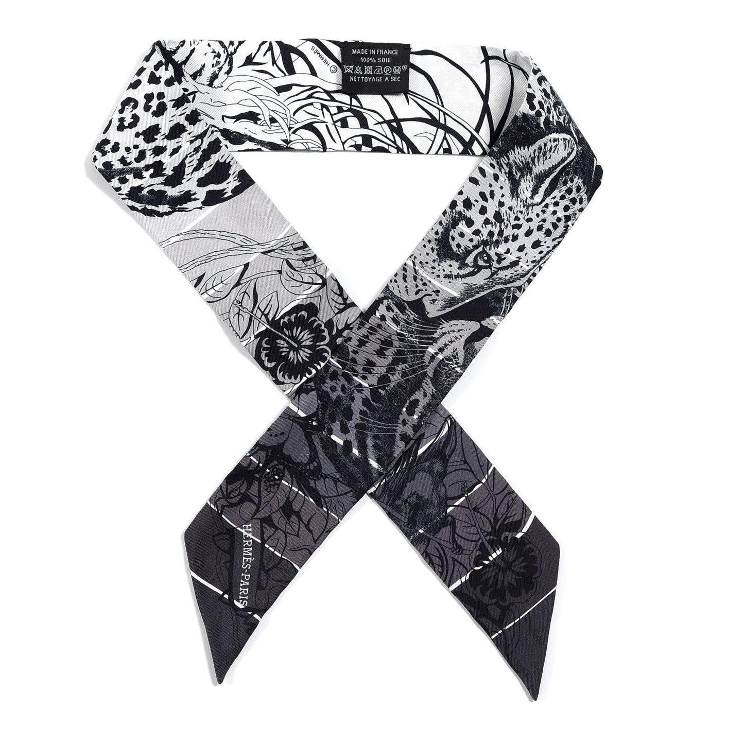 Silk Jungle Love Rainbow Twilly Gris Black White