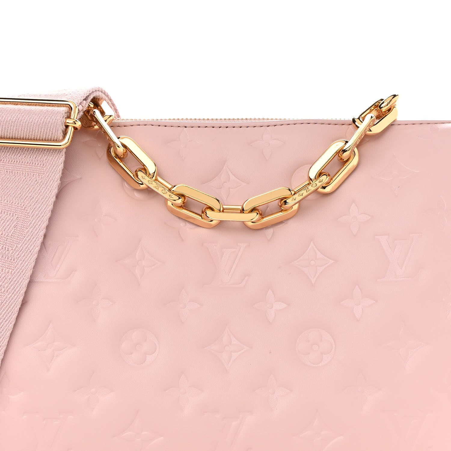 Louis Vuitton Lambskin Embossed Monogram Coussin PM Rose 7 of 8