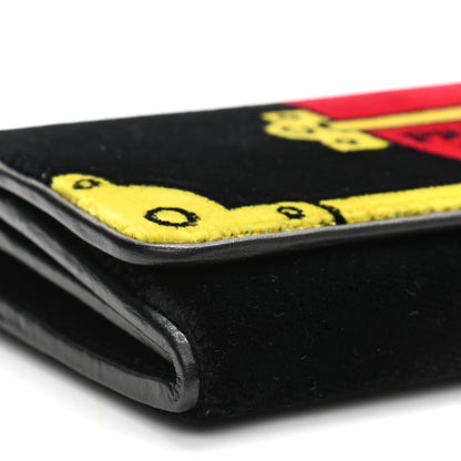 Prada Velluto Ricamo Cahir Chain Wallet Black 8 of 11