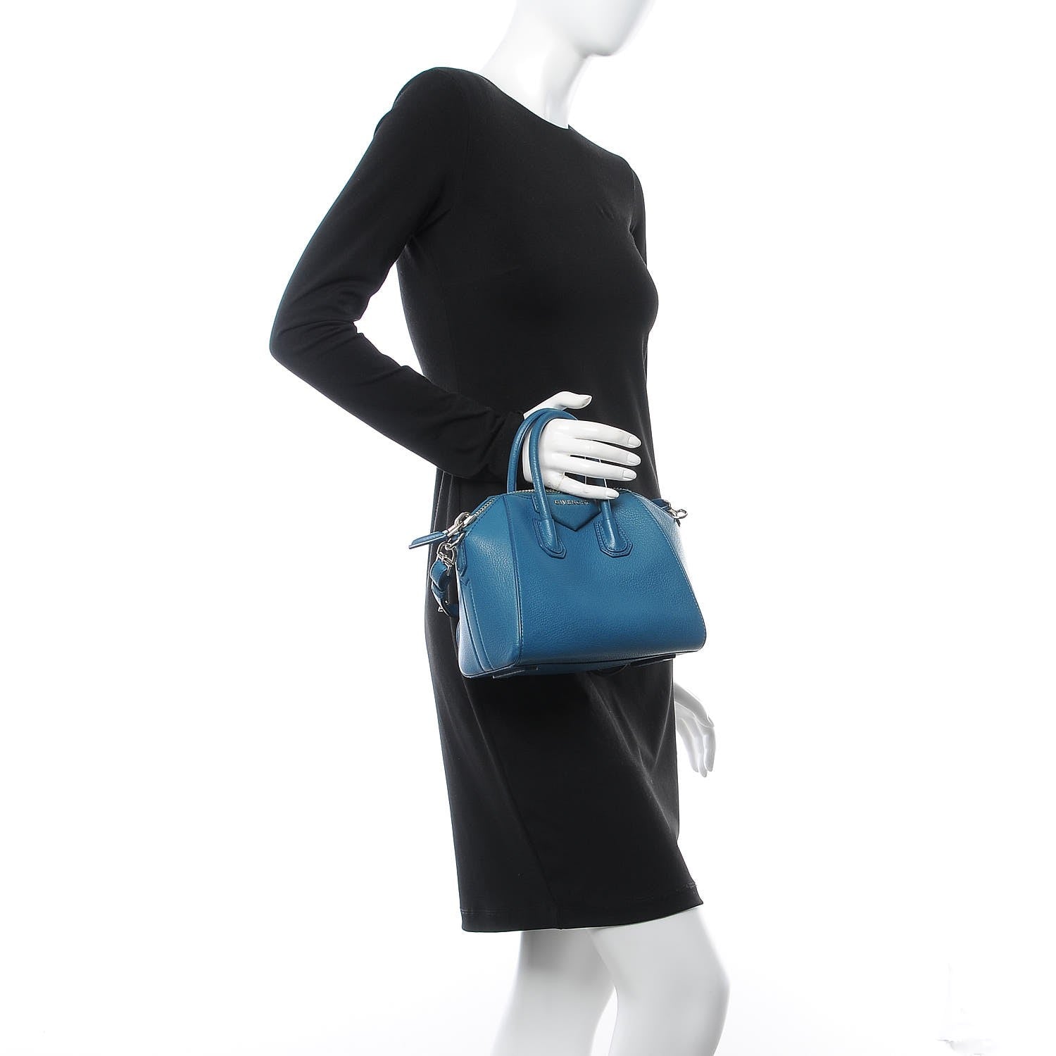 Givenchy Sugar Goatskin Mini Antigona Oil Blue 2 of 8