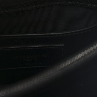 Saint Laurent Sheepskin Matelasse Chevron Monogram Medium College Bag Black 6 of 10