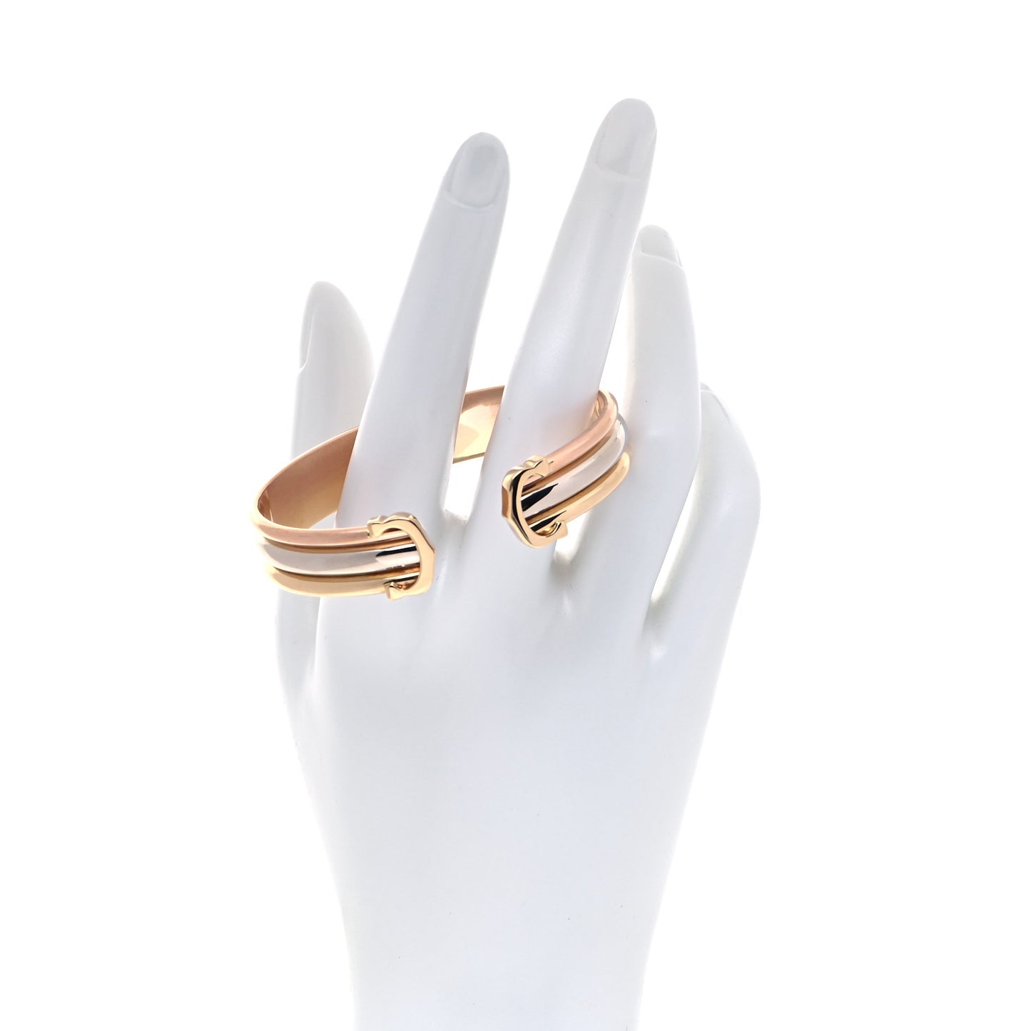 18K Pink Yellow White Gold Trinity De Cartier Cuff Bracelet