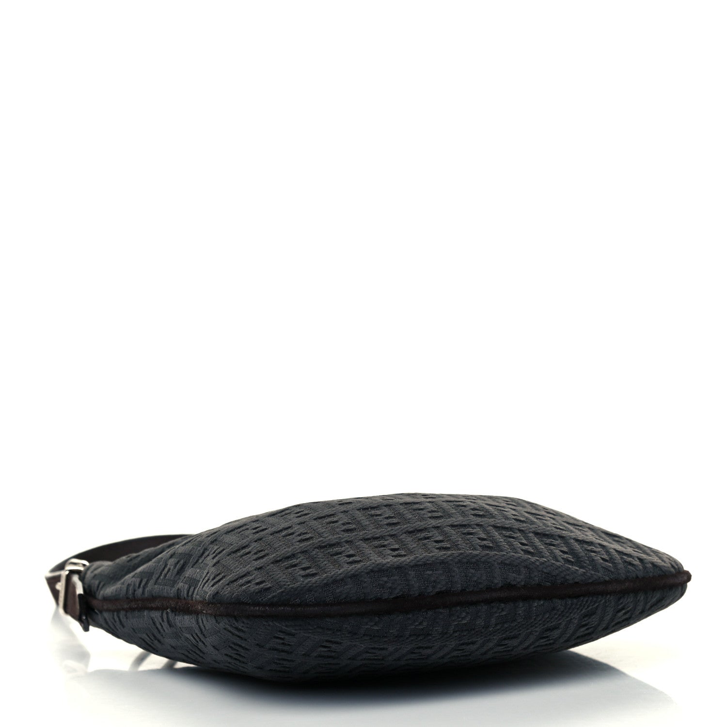 Fendi Velvet Zucchino Suede Ostrik Hobo Grigio Testa di Moro 4 of 10