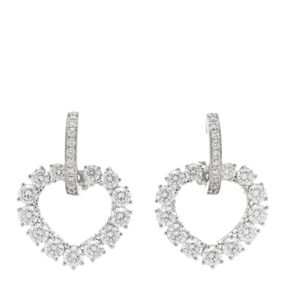Chopard 18K White Gold Diamond L'Heure du Diamant Heart Earrings 1 of 4