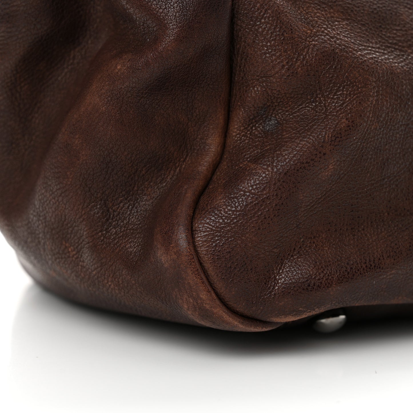 Calfskin Diamond Stitch Accordion Flap Brown