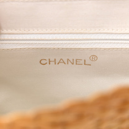 Chanel Calfskin Rattan Basket Flap Shoulder Bag White 6 of 15
